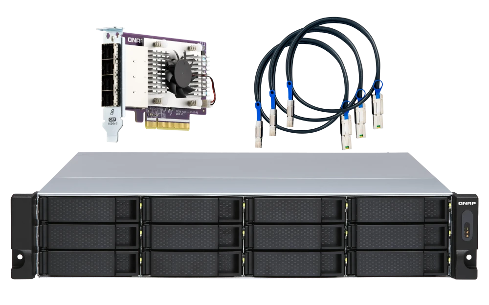QNAP TL-R1200S-RP 12 Bays Mini SAS (SFF-8088) Input & Output / SATA III Expansion Unit for Network Storage (3 Year Warranty)